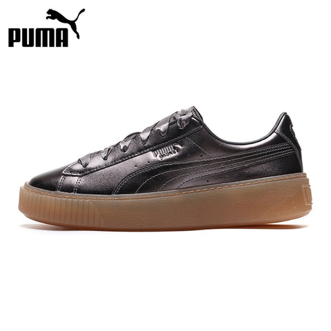 Original New Arrival  PUMA BASKET PLATFORM LUXE Women's Skateboarding Shoes Sneakers