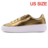 Original New Arrival  PUMA BASKET PLATFORM LUXE Women's Skateboarding Shoes Sneakers