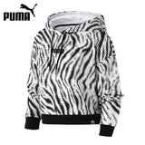 Original New Arrival  PUMA Wild Pack Cropped AOP Hoodie Women's  Pullover Hoodies Sportswear